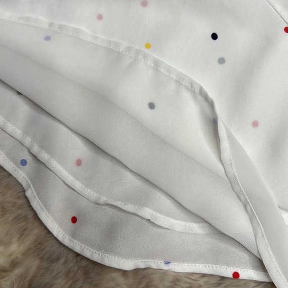 Loft | White V-Neck Tank Top with Multi Color Polka Dots - Picture 6 of 8